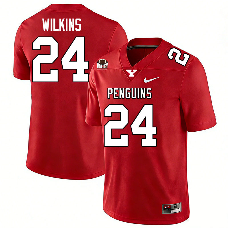 Youngstown State Penguins #24 Jeff Wilkins College Football Jerseys,Uniforms-Red